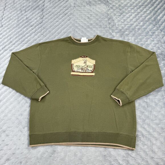 VINTAGE 90s M&C Sport Sweatshirt Mens XL Green Buck All American Hunting Outdoor - Picture 1 of 13